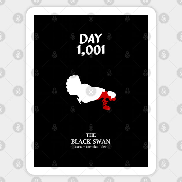 Day 1001: Let's not be turkeys - The Black Swan (Nassim N. Taleb) Sticker by TKsuited